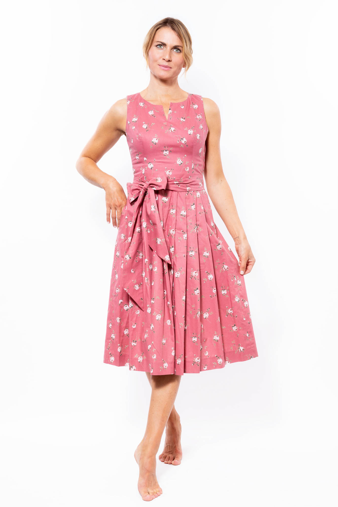 Hiebaum Trachtenkleid Kleid rosé geblümt